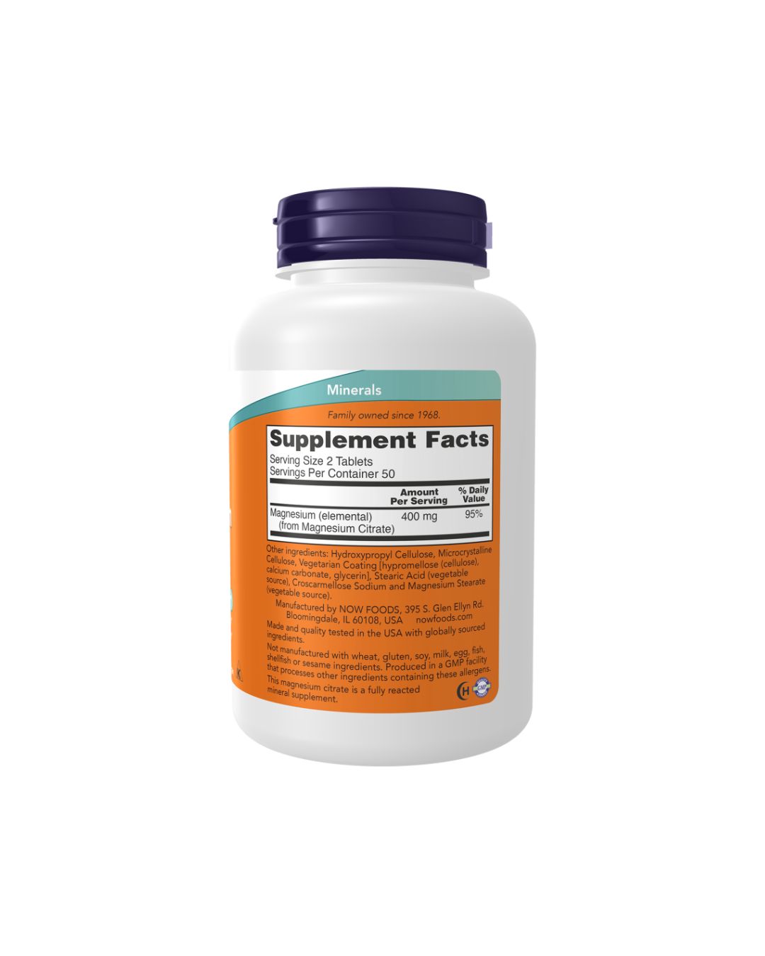 NOW Magnesium Citrate 200 mg 100 Tablets