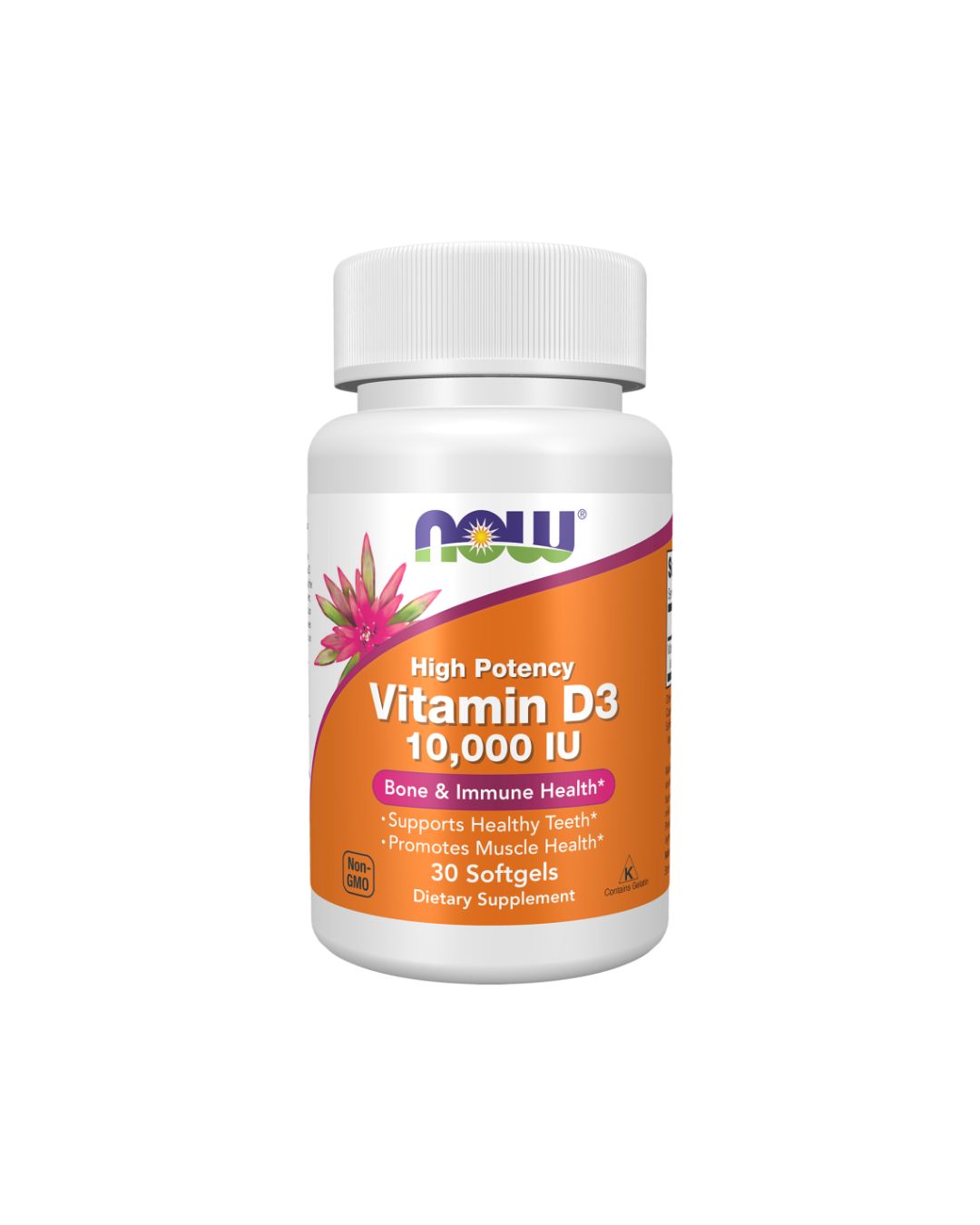 NOW High Potency Vitamin D3 10,000 IU 30 Softgels