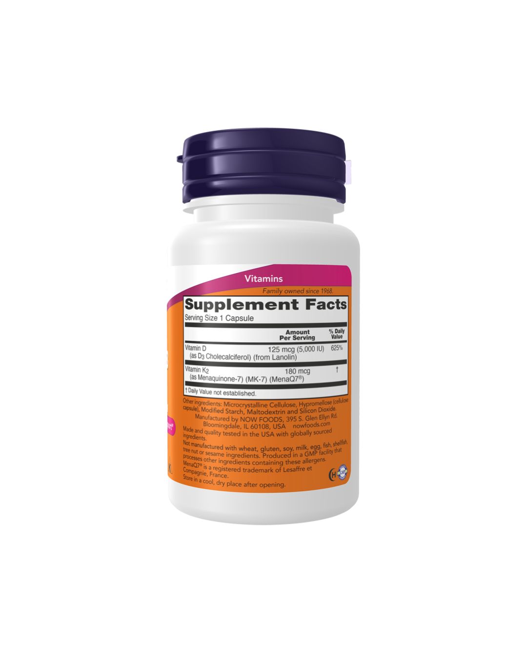 NOW Mega D3 & MK-7 5000 IU / 180 mcg