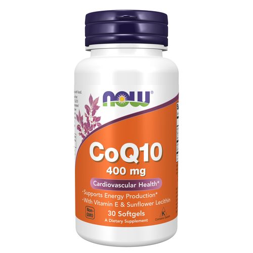 NOW CoQ10 400 mg High Potency with Vitamin E 30 Softgels