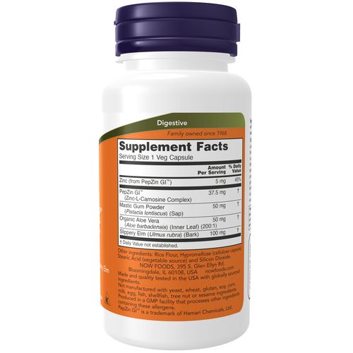 NOW Gastro Comfort with PepZin GI 60 Veg Capsules