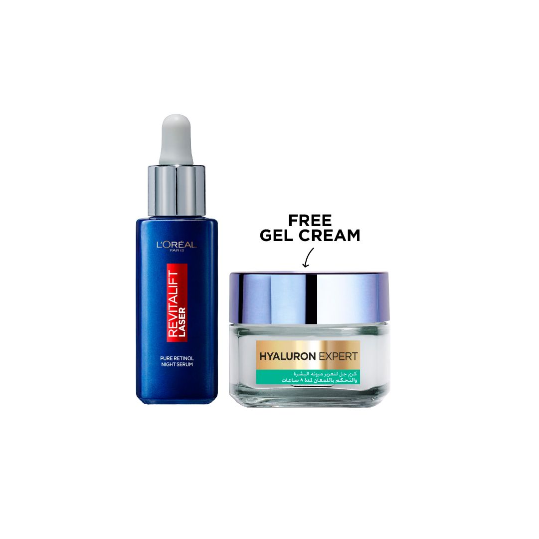 L’Oreal Paris Revitalift Laser Pure Retinol Night Serum with FREE Hyaluron Expert Gel Cream