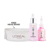 L'Oreal Paris Glycolic Bright 8% Serum + Glycolic Bright Anti-Dark Spot Exfoliant Peel 25ml Get Free Headband Set
