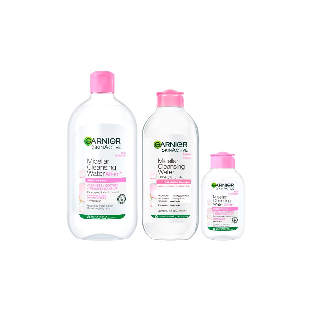 Garnier SkinActive Micellar Cleansing Water All-in-1 400ml + Micellar Cleansing Water 400ml + Micellar Cleansing Water All-in-1 100ml – 15% Off
