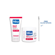 Mixa Cica Repair+ Balm 50ml and Urea Cica Repair+ Cream Jar 400ml Set with FREE Silver Spoon