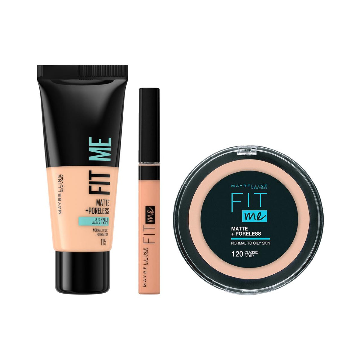 Maybelline Fit Me Matte + Poreless Foundation + Fit Me Concealer + Fit Me Powder Get 25% Off