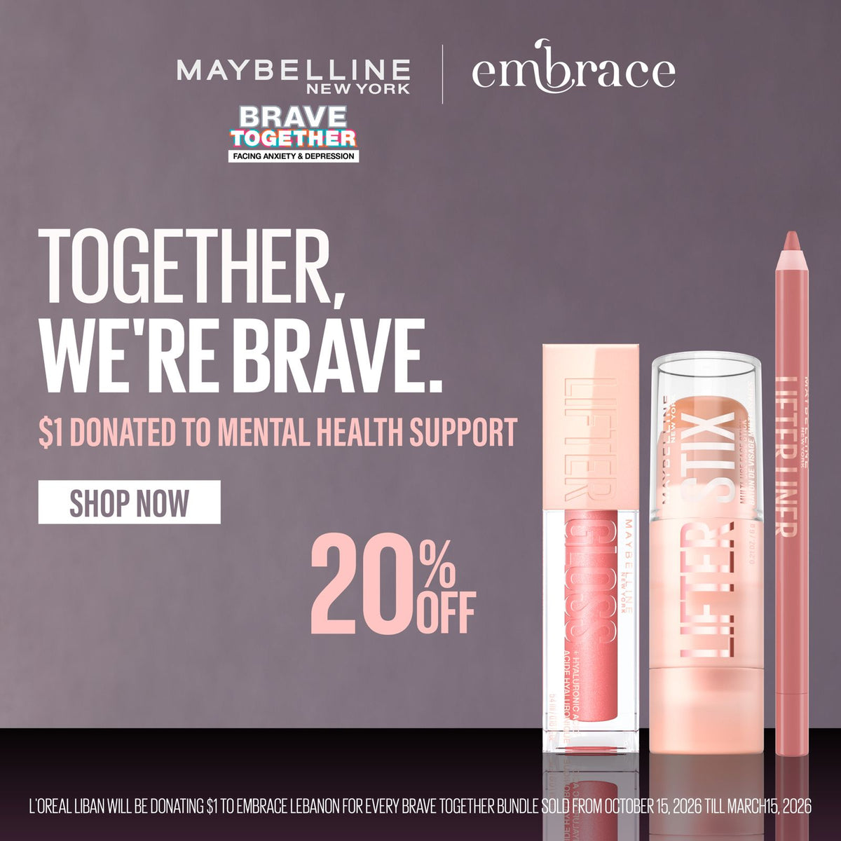 Brave Together Lip Perfection Trio – Maybelline Lifter Gloss + Lifter Stix + Lifter Liner Get 20% Off