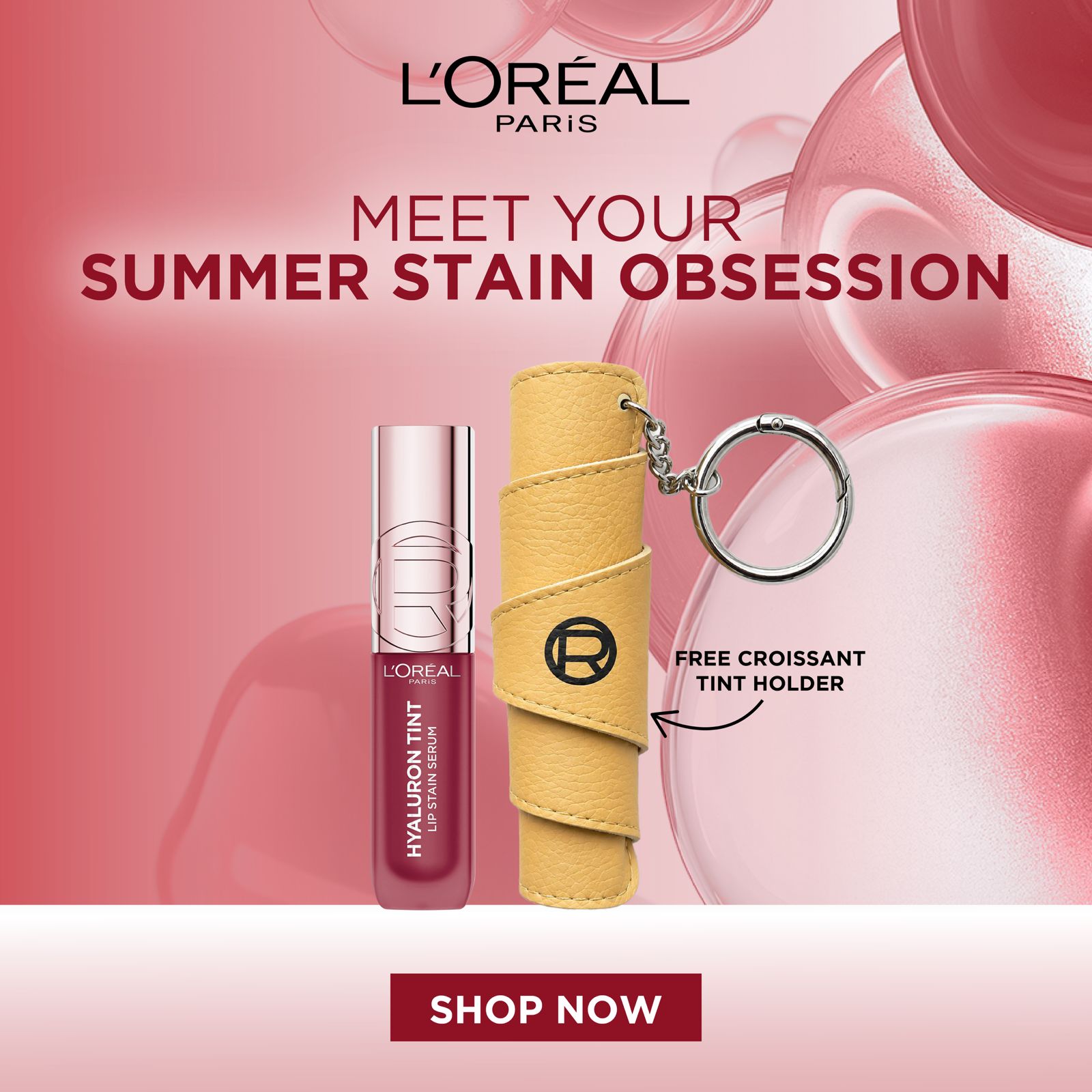 L’Oreal Paris Hyaluron Tint Lip-Stain Serum + Free Croissant Tint Holder