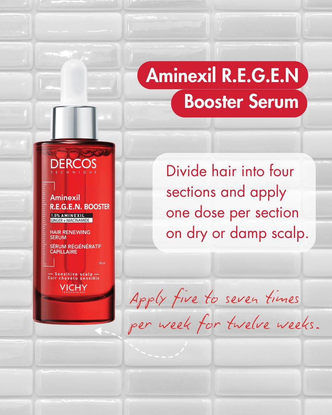 Vichy Dercos Aminexil Clinical R.E.G.E.N. Booster Hair Renewing Serum 90ml for Hair Loss