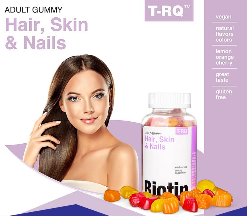 TRQ Biotin for Hair, Skin & Nails - 60 Gummies-4