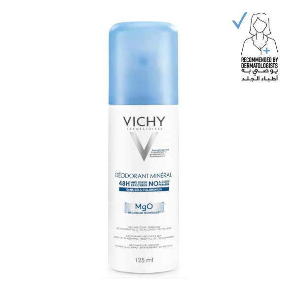 Vichy 48-Hour Mineral Deodorant Spray 125 ml | Aluminum-Free, Long-Lasting Freshness-1