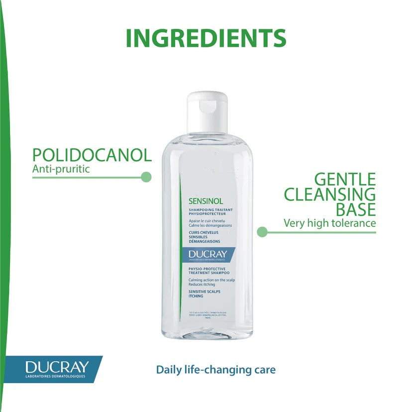 Ducray Sensinol Physio-Protective Soothing Shampoo for Sensitive Itchy Scalp 200ml-3