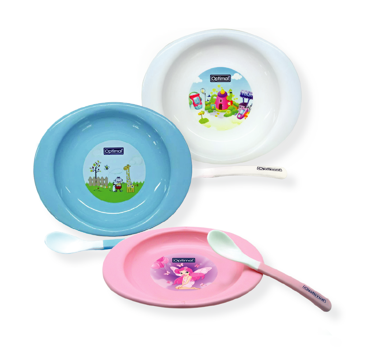 OPTIMAL SOLID BODY FEEDING PLATE WITH SOFT TIP SPOON-1