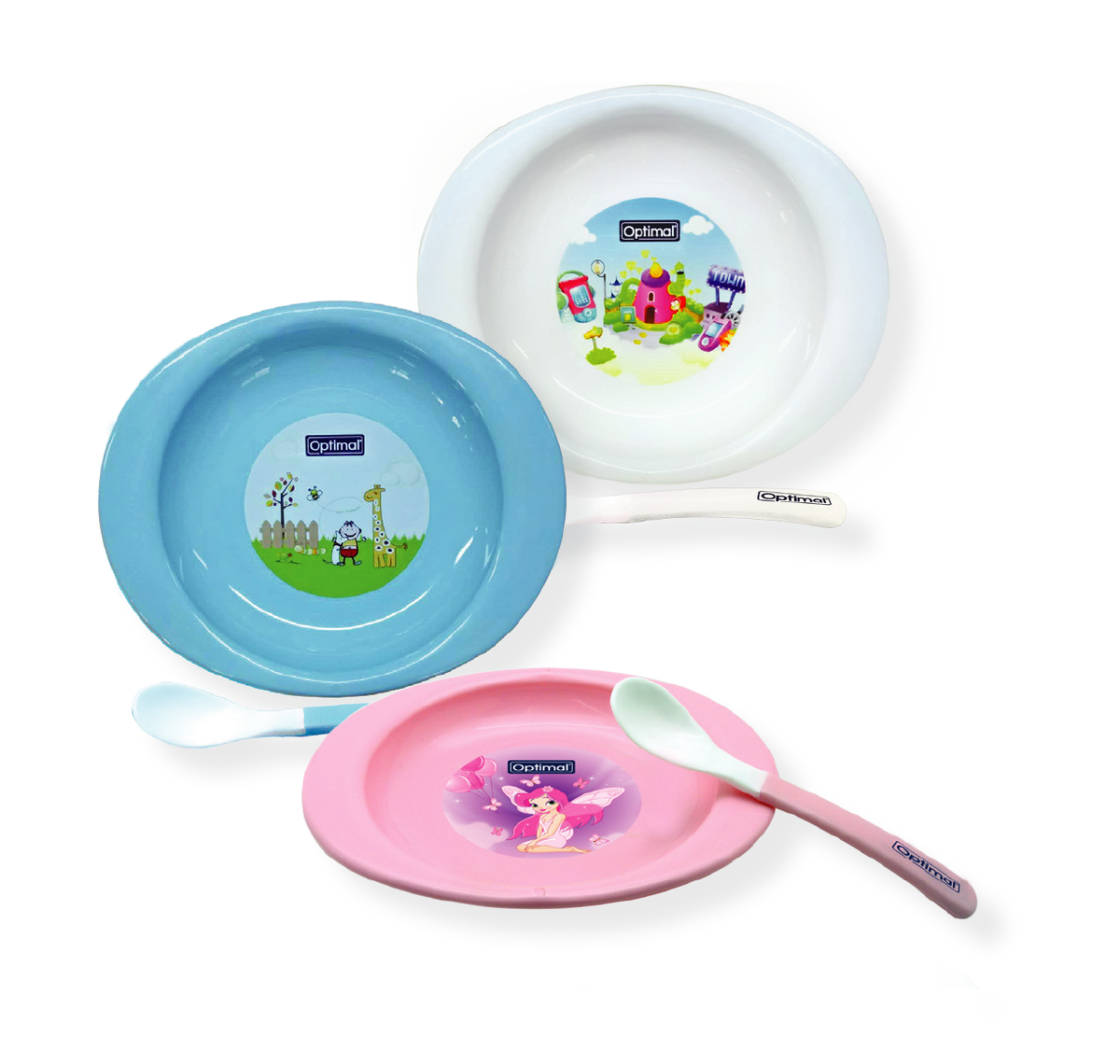 OPTIMAL SOLID BODY FEEDING PLATE WITH SOFT TIP SPOON-1
