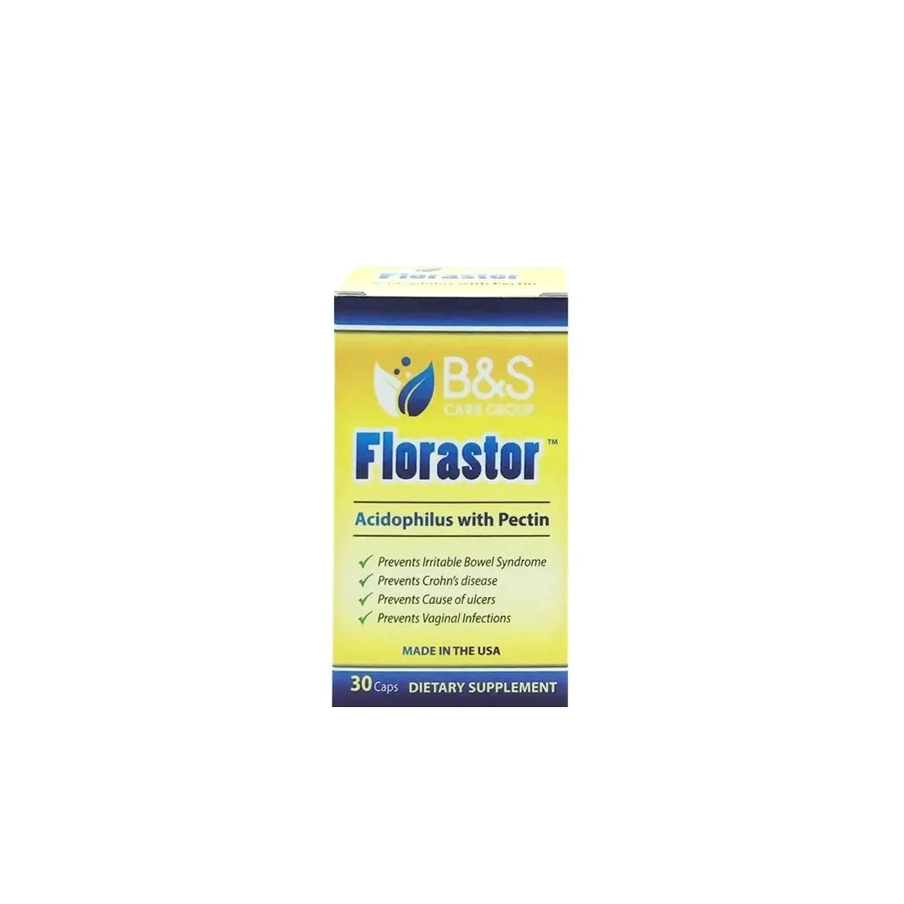 B&S Florastor Acidophilus with Pectin 30 Capsules – Digestive & Immune Support-1
