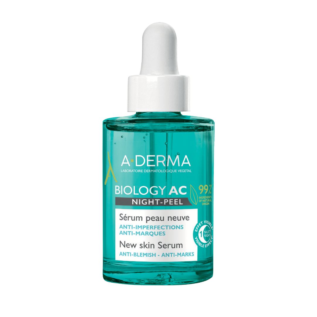 A-DERMA Biology AC Night-Peel New Skin Serum 30ml – Anti-Blemish Night Care with 99% Natural Origin-1