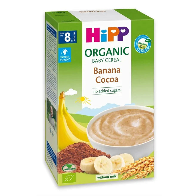 HiPP Cereal Baby Banana Cocoa 250g – Organic Baby Cereal (8M+)