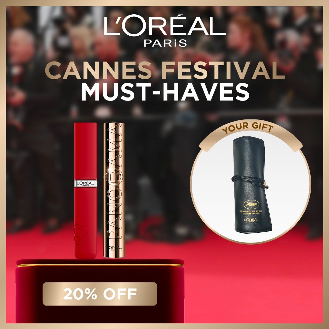 L'Oréal Paris Cannes Makeup Set – Panorama Mascara & Lipstick + Free Cannes Pouch-2