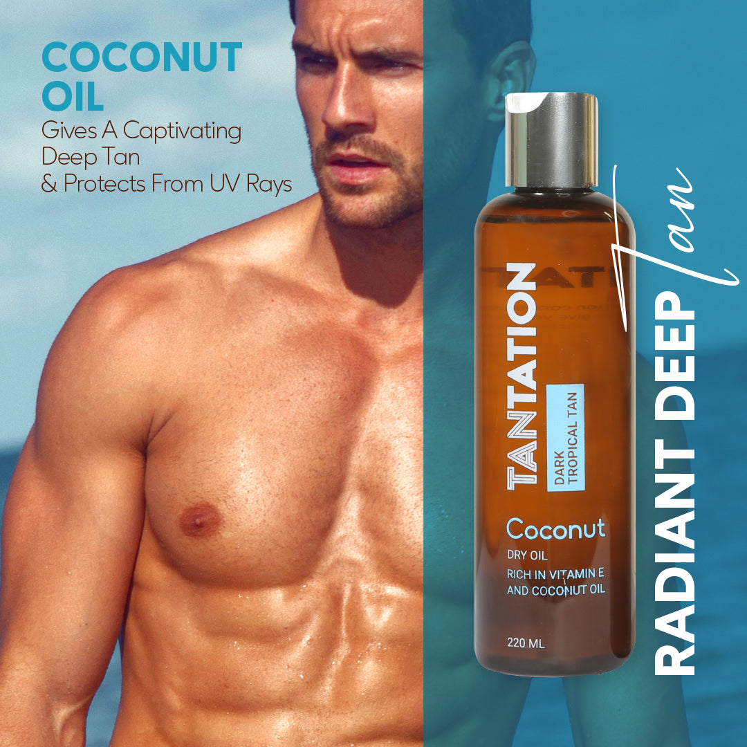 Tantation Coconut Dark Tropical Tan Dry Oil 220ml | Tanning Oil for a Deep, Tropical Tan-2