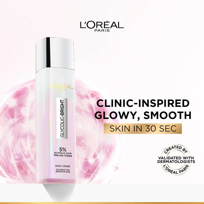 L'Oreal Paris 5% Glycolic Acid Peeling Toner 128ml – Glowing Skin Toner-2