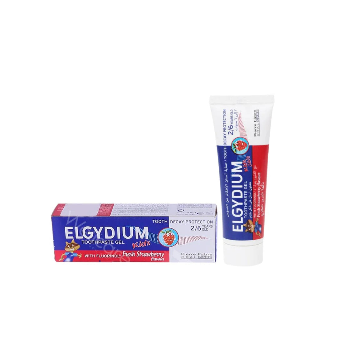 Elgydium Kids Fresh Strawberry Toothpaste Ages 2 to 6 – Gentle Care for Little Teeth (50ml)-1