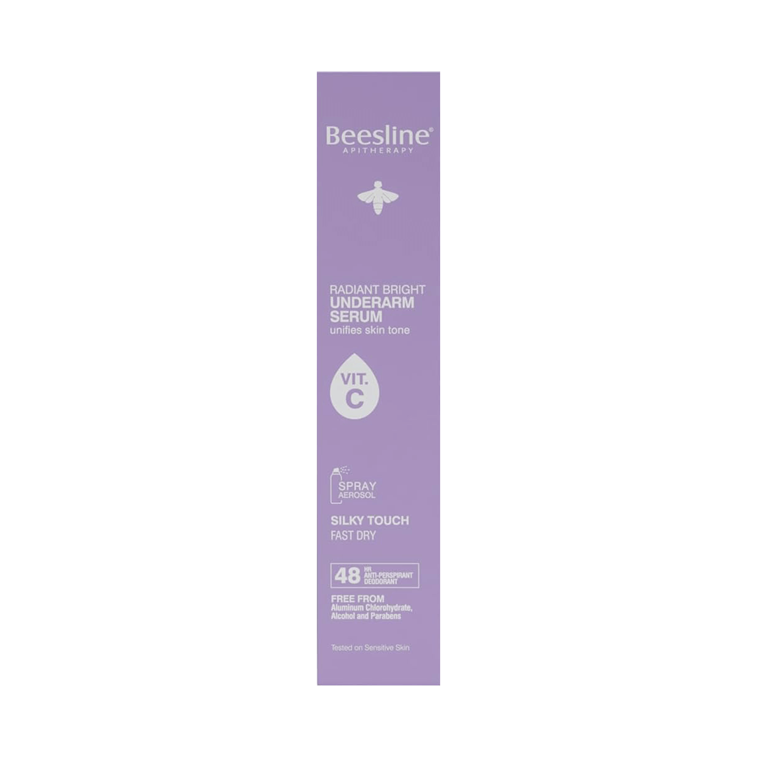 Beesline Radiant Bright Underarm Deodorant Serum with Vitamin C – 48-Hour Antiperspirant & Skin Brightening Spray, 150ml – Silky Touch-1