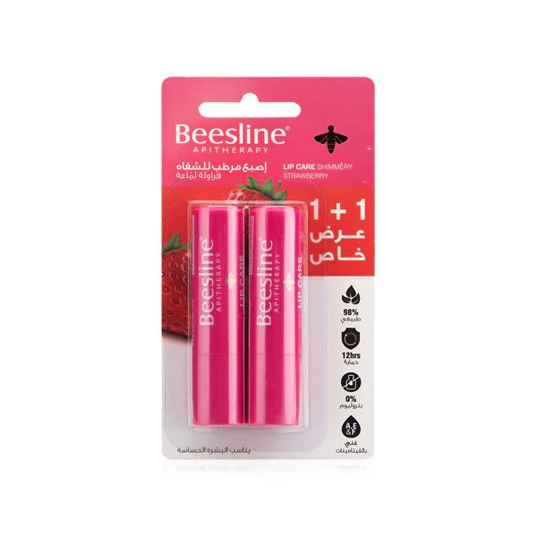 Beesline Lip Care Duo Pack Strawberry Flavour 1+1 Free-1