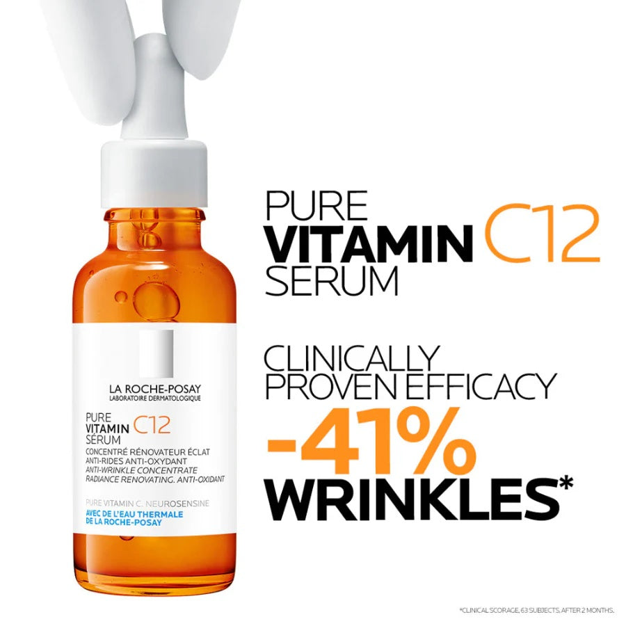 La Roche-Posay Pure Vitamin C 12 Anti-Wrinkle Serum 30ml | Brightening and Anti-Aging Vitamin C Serum-2