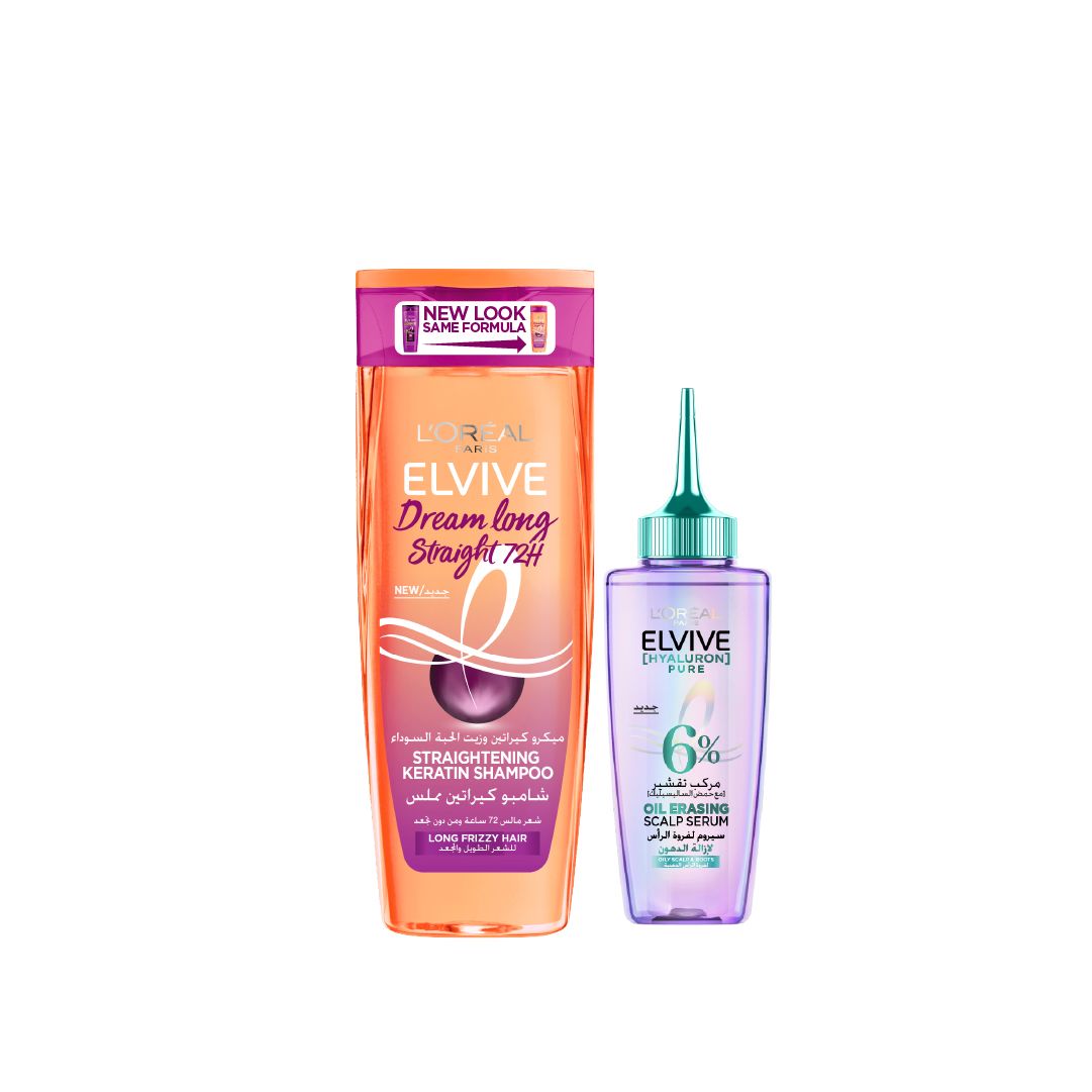 L'Oreal Paris Elvive Dream Long Straight 72H Keratin Shampoo & Elvive Hyaluron Pure Oil Erasing Scalp Serum – 15% OFF-2