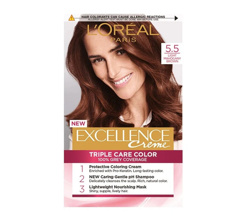 L’Oreal Excellence Creme Hair Color – 100% Grey Coverage with Triple Care- 26 Shades-8