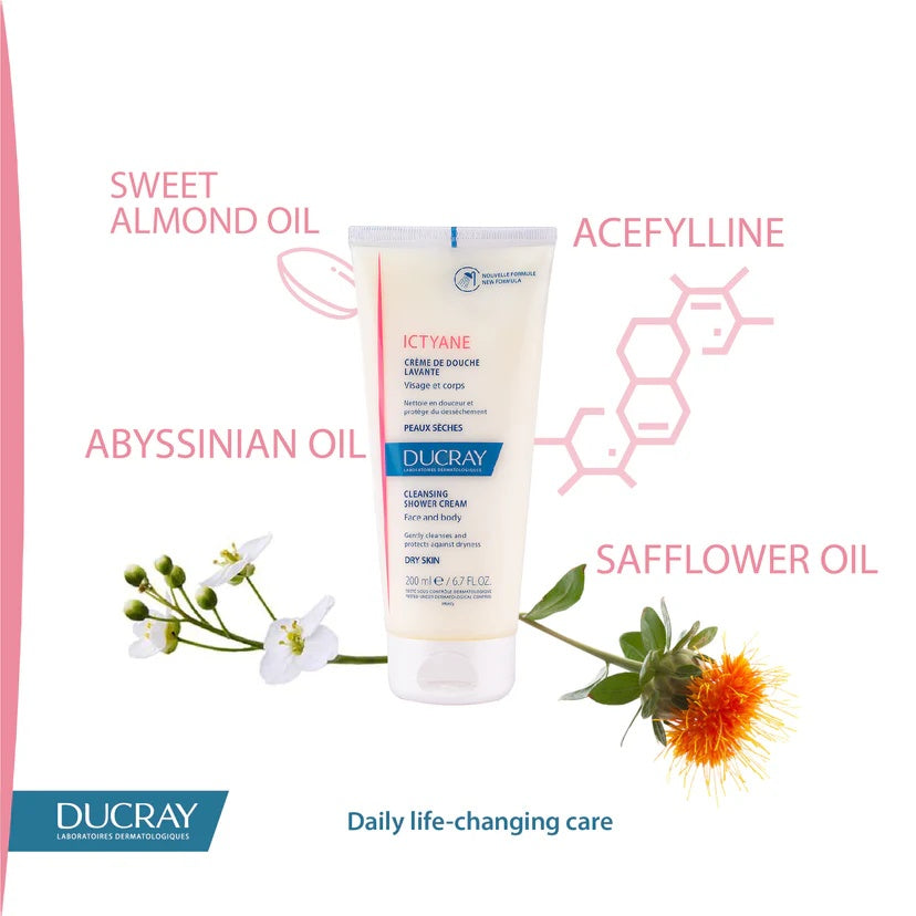 Ducray Ictyane Cleansing Shower Cream for Dry to Very Dry Skin – 200ml-2