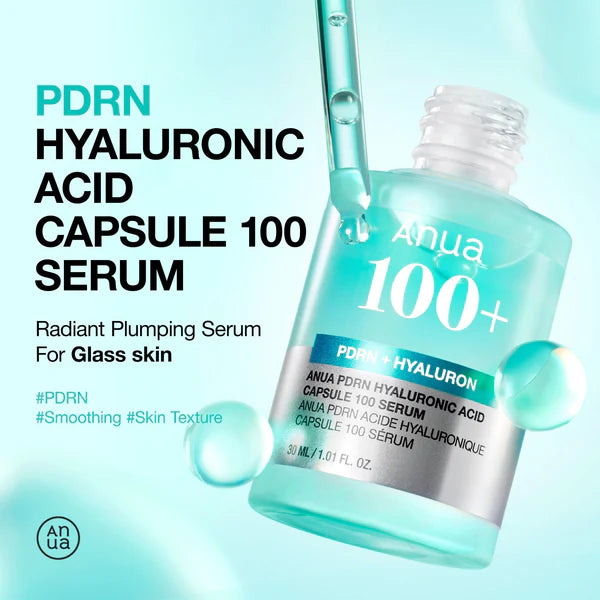 Anua 100+ PDRN + Hyaluron Serum PDRN Hyaluronic Acid Capsule 100 Serum 30ml
