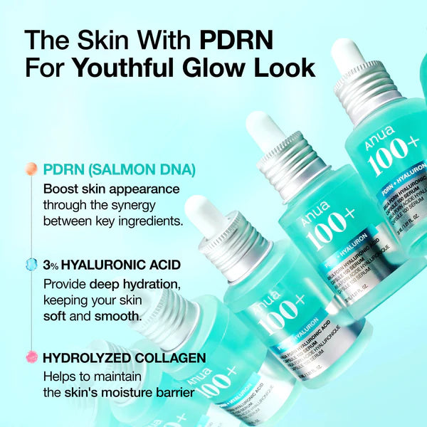 Anua 100+ PDRN + Hyaluron Serum PDRN Hyaluronic Acid Capsule 100 Serum 30ml
