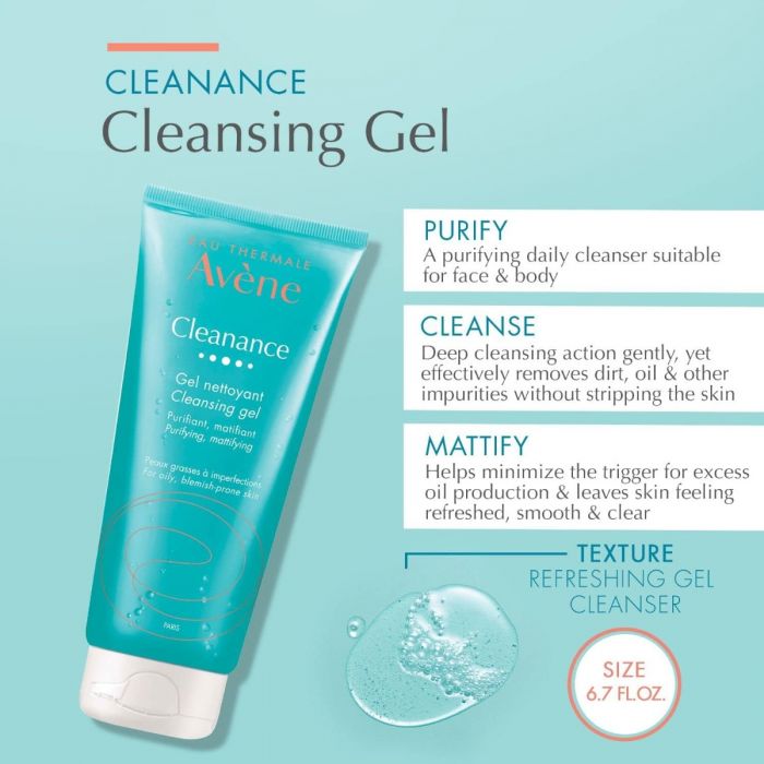 Avene Cleanance Cleansing Gel 200ML - Purifying Gel for Oily and Acne-Prone Skin-4