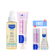 Mustela Baby Oil, Huile De Massage with Avocado Oil, Mustela Vitamin Barrier, Get Free Mustela Eau Nettoyant and Free Gel Lavant-1