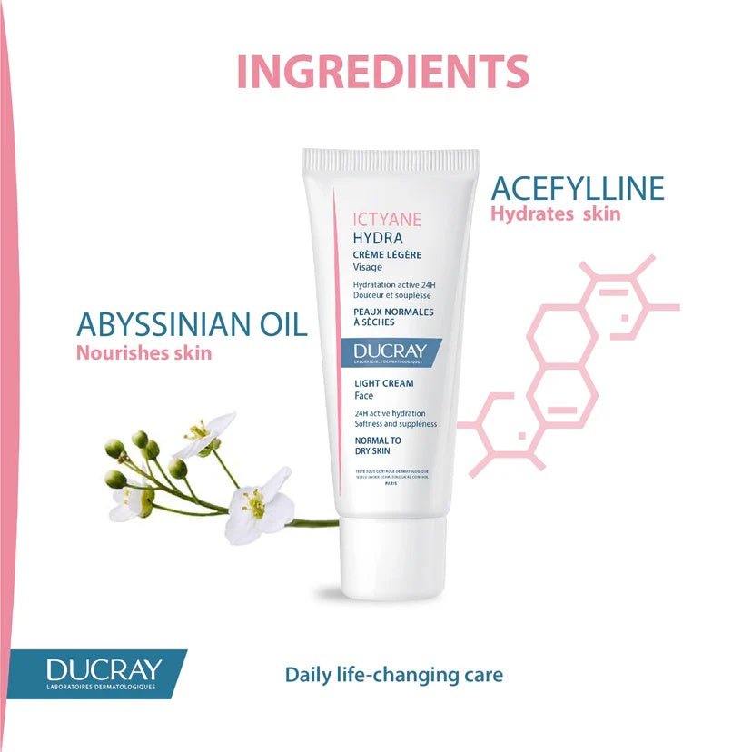 Ducray Ictyane Hydra Light Cream for Normal to Dry Skin 40ml-3