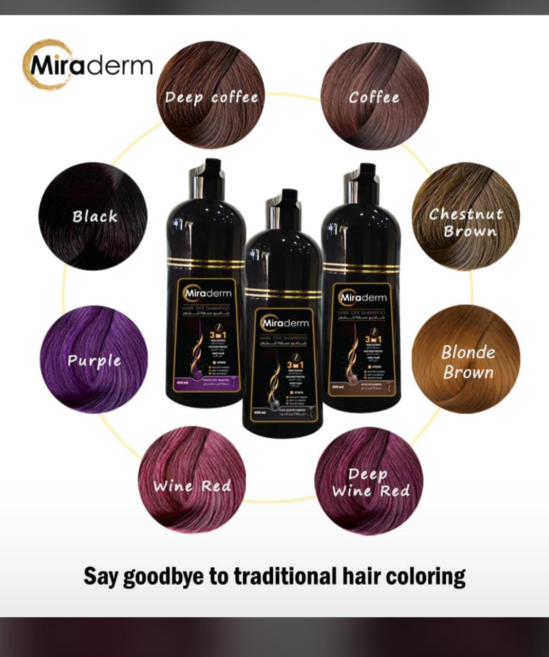 Miraderm Hair Dye Shampoo – Effortless Hair Color in One Wash-3
