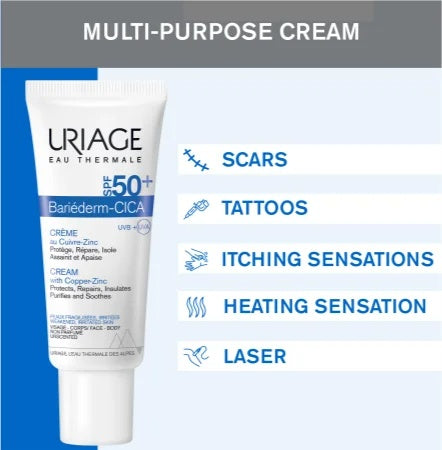Uriage Bariéderm - Cica-Cream SPF 50+ With Cu-Zn 40ml | Uriage Bariéderm - Crème Cica SPF 50+ Avec Cu-Zn 40ml-2