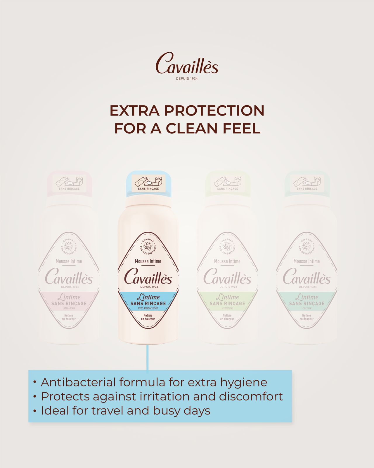 ROGE CAVAILLES Hydrating Intimate Foam 100ml – No-Rinse Cleansing Foam for Sensitive Intimate Areas-3