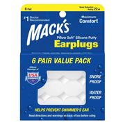 Mack’s Multi-Purpose Silicone Ear Plugs (22 dB) - 6 Pairs-1