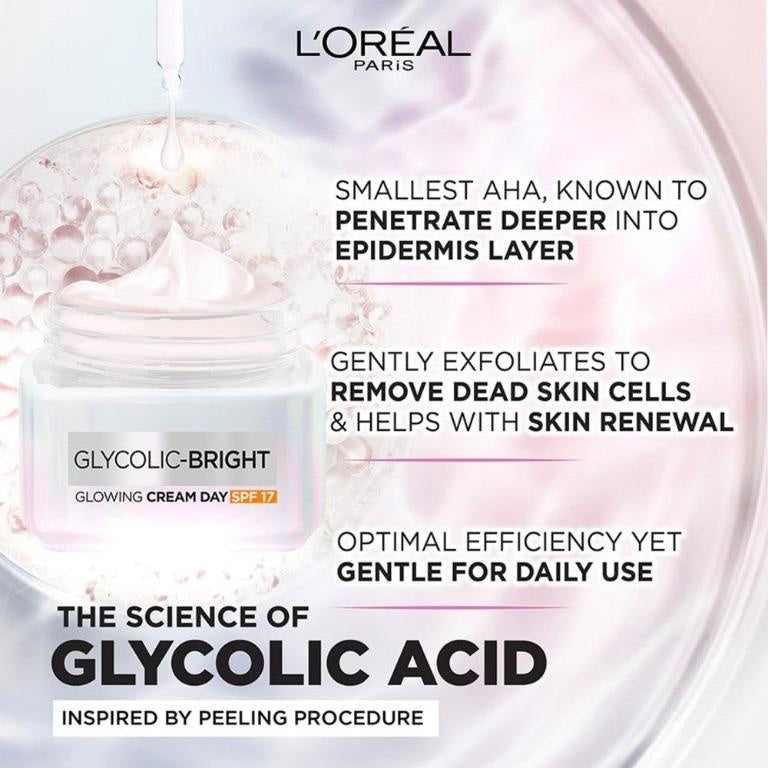 L'Oreal Paris Glycolic-Bright Glowing Day Cream SPF17 – 50 ML-4
