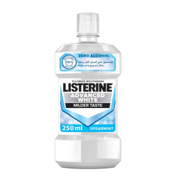 Listerine Advanced Whitening Mouthwash – 250ml for Whiter Teeth-1