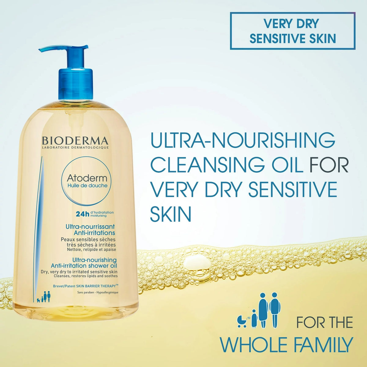 Bioderma Atoderm Shower Oil 1L – Nourishing and Protective for Dry Sensitive Skin-2