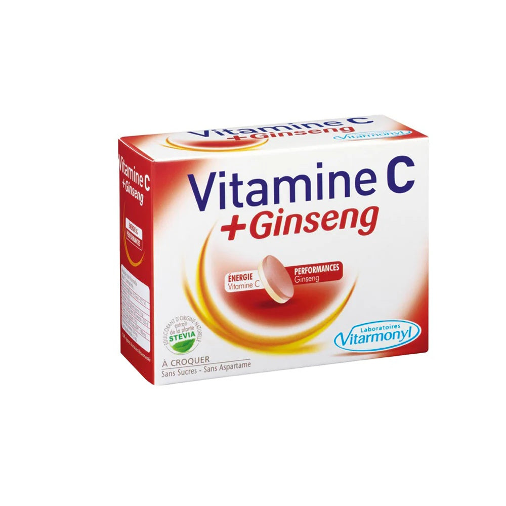 Vitarmonyl Vitamin C + Ginseng Chewable Tablets Sugar-Free Energy Boost-1