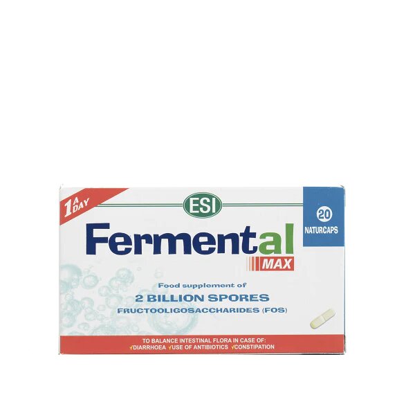 ESI Fermental Max 20 Capsules – Probiotic Supplement with Bacillus Coagulans, Aloe Vera, and B Vitamins-1