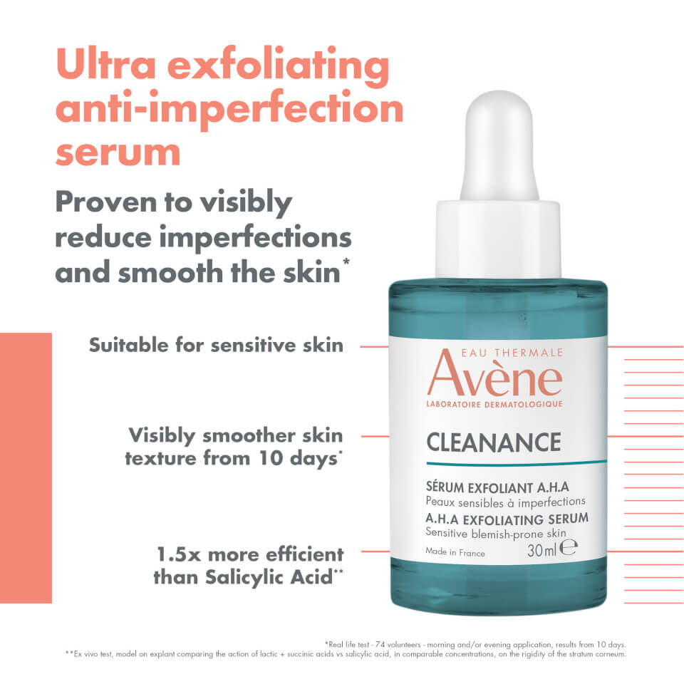 Avene Cleanance Serum Exfoliant AHA - 30ml Pierre Fabre - Made in France-5
