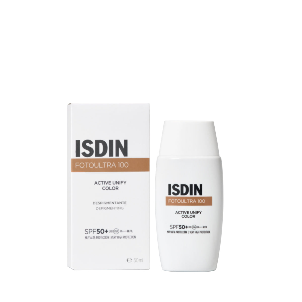 ISDIN FotoUltra 100 Active Unify Color SPF 50+ 50ml | High Protection Tinted Sunscreen with Skin Tone Unifying-1