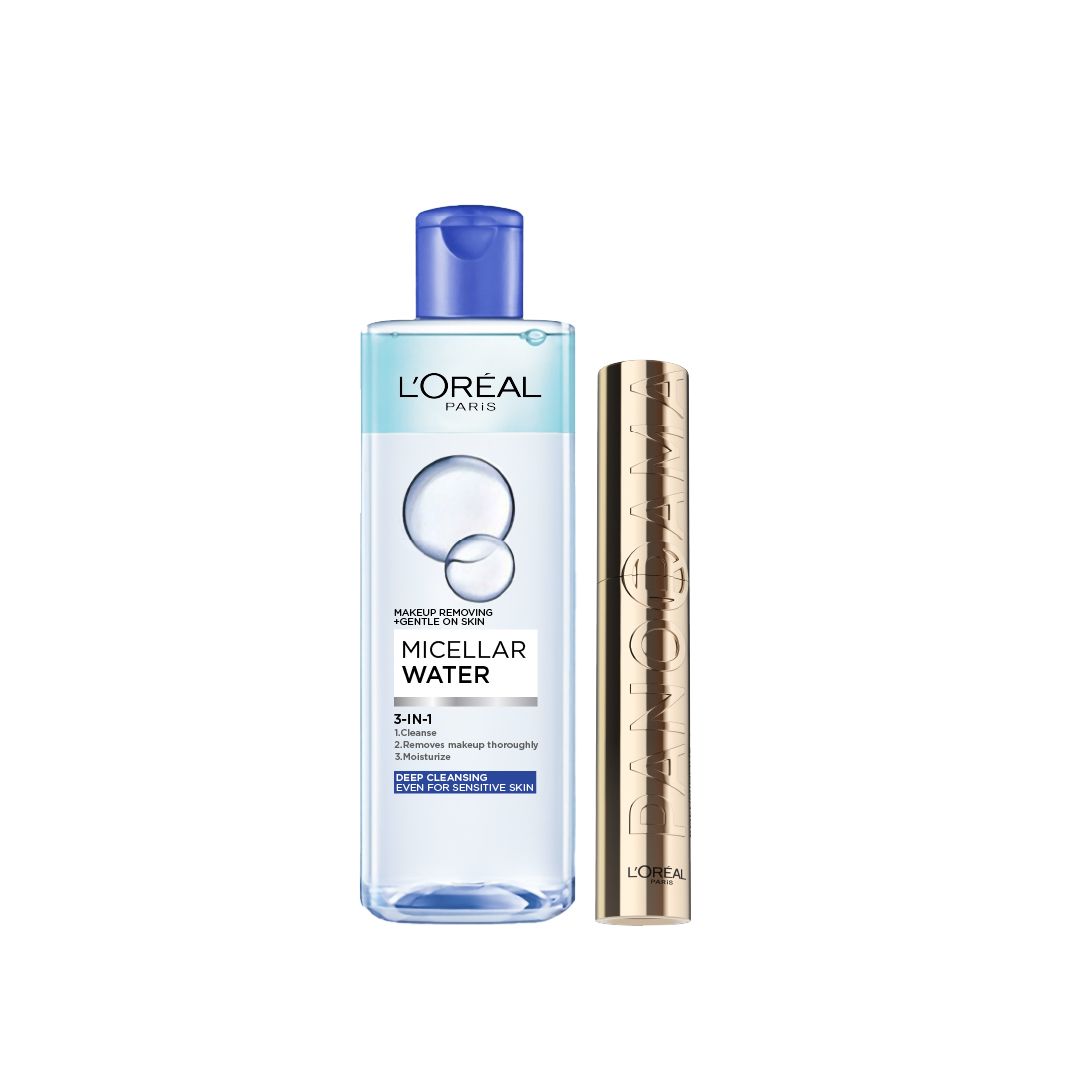 L’Oreal Paris Micellar Water 3-in-1 + Panorama Mascara Beauty Wrap – 20% Off-1