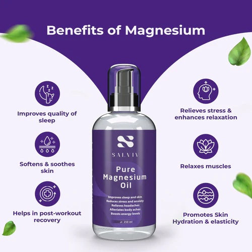Salviv Pure Magnesium Oil 250ml | Topical Magnesium Spray for Muscle Relief and Sleep Support-4