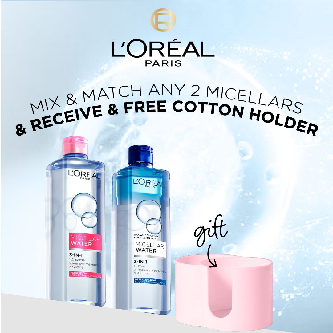 L'Oreal Micellar Waters Buy any 2 – Get a Free Cotton Holder-2